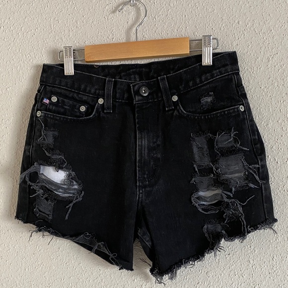 Polo Ralph Lauren Black Distressed Jean Shorts - Picture 1 of 4